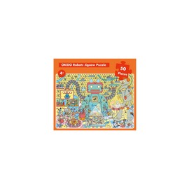 OKIDO Robots Jigsaw Puzzle | 50 Pieces Puzzle Games for Children ages 3-7 years. Early stage learning activity. Great Gift Idea for Children.
