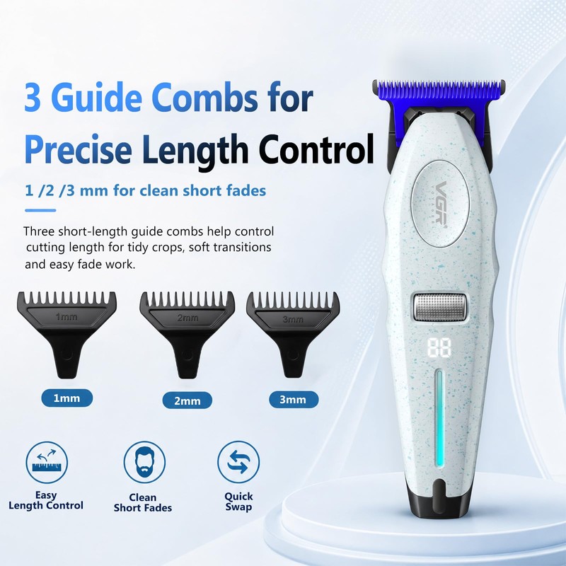 VGR 887T Zero Gap Hair Trimmer for Men with 6-Speed