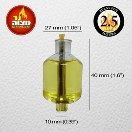 Pre-Filled Menorah Oil Cup Candles - Hanukkah Ohr Lights - 100% Olive Oil with Cotton Wick in Glass Cup - Medium Size, 44 per Pack, Burns Approx. 2 1/2 Hrs