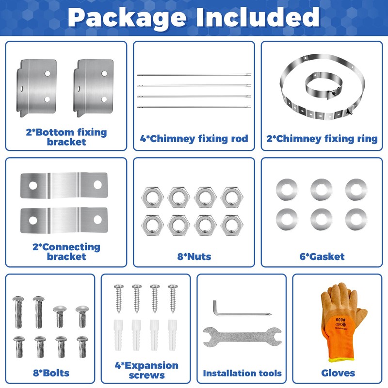 Extended Chimney Roof Bracket Stainless Steel Chimney Stove Pipe Bracket