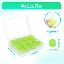 12 Tapones Oídos Silicona Dormir Bloqueo de Sonido Nivel 32 DB Tapones Reutilizables con Caja para Dormir, Estudiar, Viajar, Trabajar, Conciertos y Reducir Ruido.