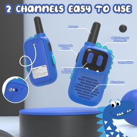 Selieve Walkie Talkies Kids with Dinosaurs Silicone Sleeve 1000FT Range 2 Channels 2 Way Radio,Boys Toys Age 4-6 Toddler Walkie Talkies 3-12 Year Old Boy Birthday Gifts Children Backyard Toys