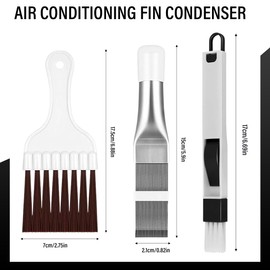 3 Pack Dryer Cleaning Brush, Stainless Steel Condenser Comb, Condenser Comb Dryer Cleaning Brush, Cleaning Brush for Cleaning Air Conditioner Dryers