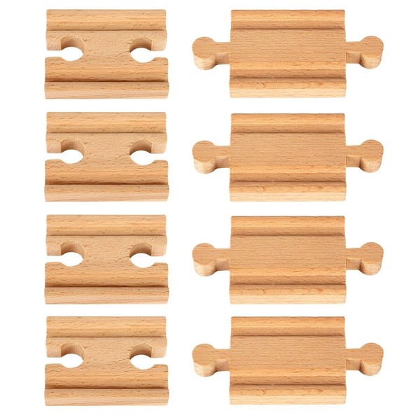 8pcs Wooden Train Track, Wooden Train Track Accessories, Train Railway