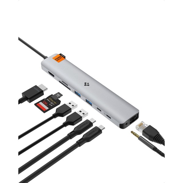 Spigen ArcDock USB C Hub, 9-in-1 100W PD 3.0 4K