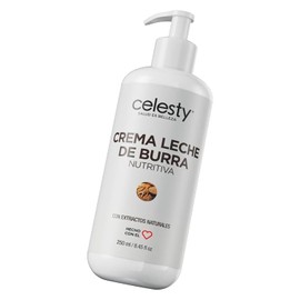 CELESTY | Crema Hidratante - Leche de Burra Nutritiva 250ml | Crema Corporal con Extractos Naturales para Todo Tipo de Piel | Ideal para Cuidado de la Piel