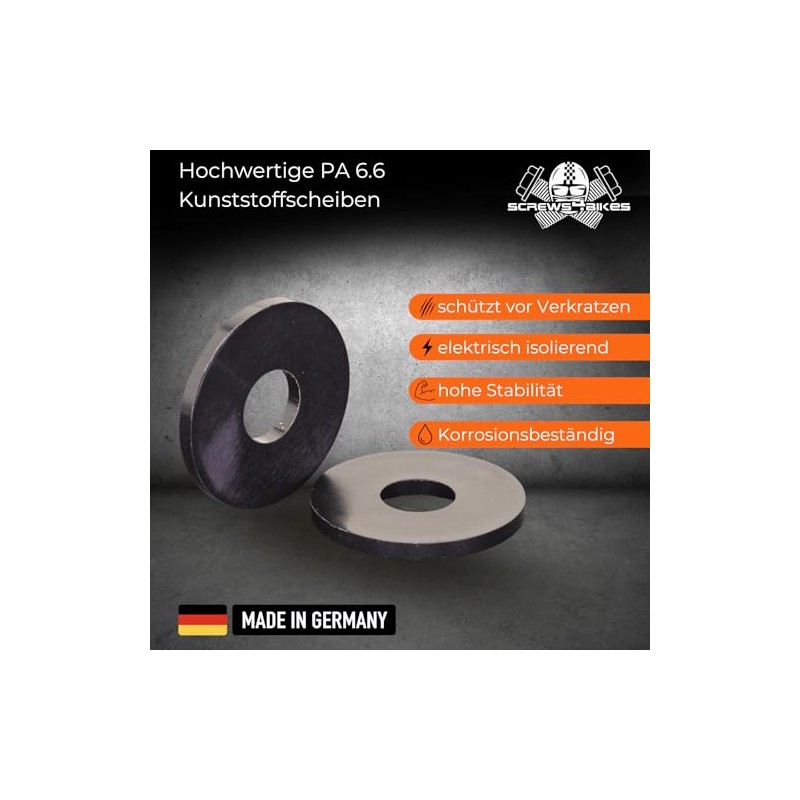 Screws4Bikes | 25 x M8 | Washer DIN9021 Plastic Large