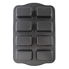 Mini Loaf Pan, 8-Cavity Non-Stick Muffin Pan ,Carbon Steel Brownie Bakeware for Oven baking -Gray
