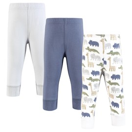 Hudson Baby Infant Boy Cotton Pants and Leggings, Wild Leaf Safari, 6-9 Months