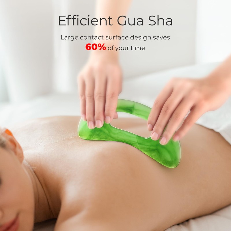 Scienlodic Body Gua Sha Massage Tool with Handle, Larger Guasha