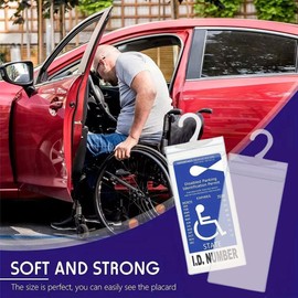 Enyolidimk Clear Handicap Parking Placard Holder Handicap Placard,Ultra Transparent Disabled Permit Protective Cover with Large Hanger,Handicap Parking Sign Holder, Parking Gadgets