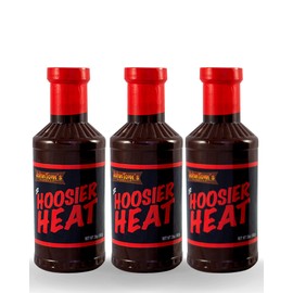 JohnTom's Barbecue: Hoosier Heat Sauce - Gourmet BBQ Sauce Made with All Natural Ingredients. Good as Brisket Marinade, Dipping Sauce, Meatballs, Pulled Pork, Veggies, Ribs, and Wings (20 oz 3 Pack)