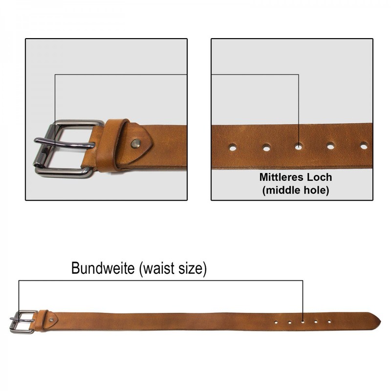 ROYALZ Antique Vintage Leather Belt for Men Buffalo Leather Made