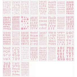 Hosomono 1/2, 1 Inch Letter Stencils for Painting, 10 Different Fonts Number Alphabet Ste