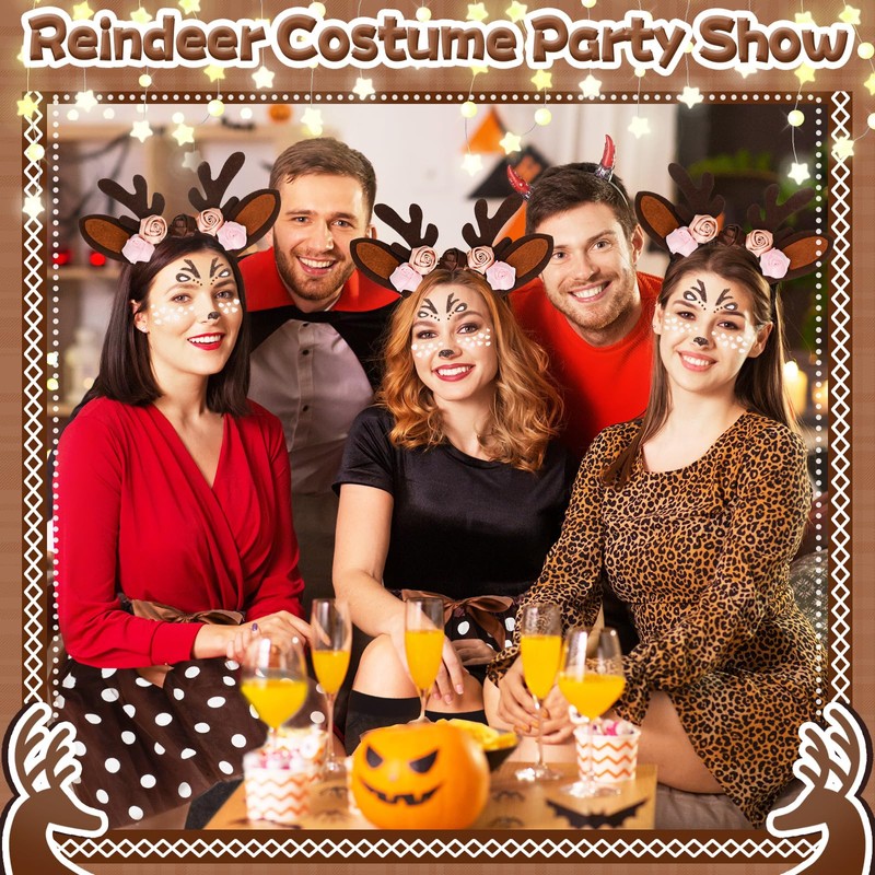 LEEWENYAN Carnival Deer Costume Women's Adult Reindeer Costume with Tulle