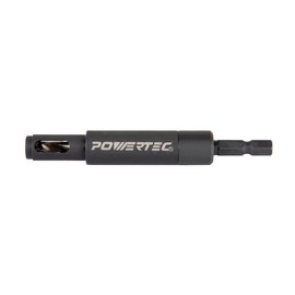 POWERTEC Shelf Pin Jig with 1/4" Self Pin Bit, Self Centering Drill Bit for 3/8' Holes, Woodworking Tool for Installing Shelf Pegs & Making Shelves & Cabinets (71653)