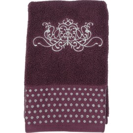 Mathilde M - Romantic French Parisian Style Cotton Towels (Face Towel 30 x 50 cm, Douce Arabesque Prune)