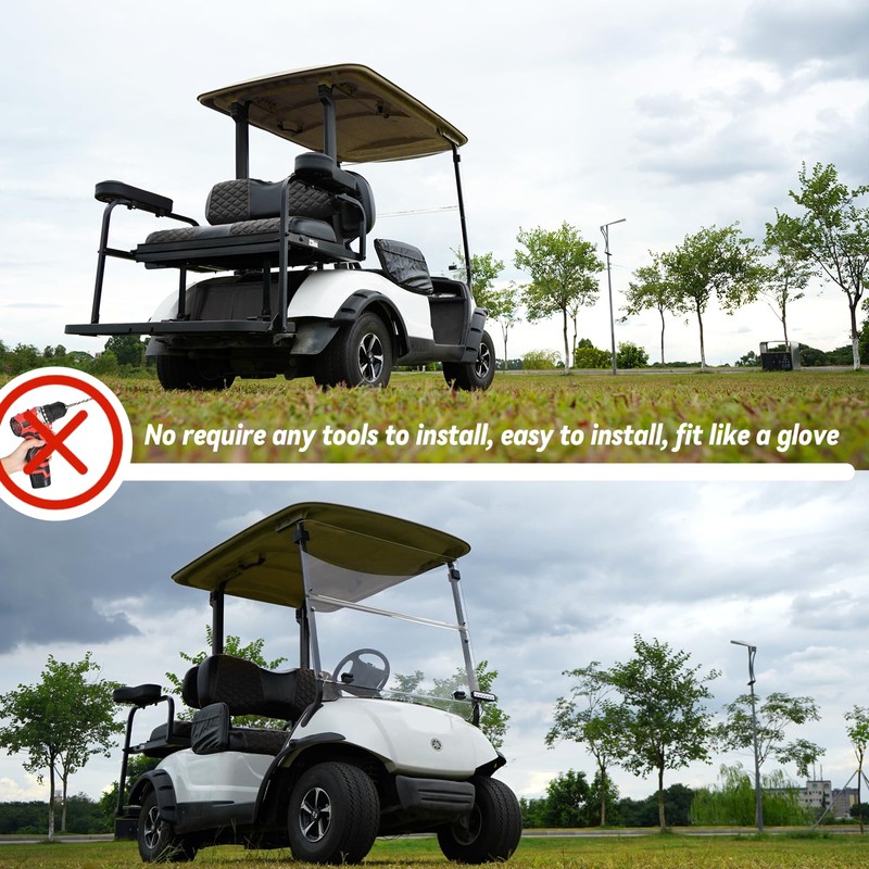 SAMXOMAP Golf Cart Seat Covers Front and Rear Waterproof and