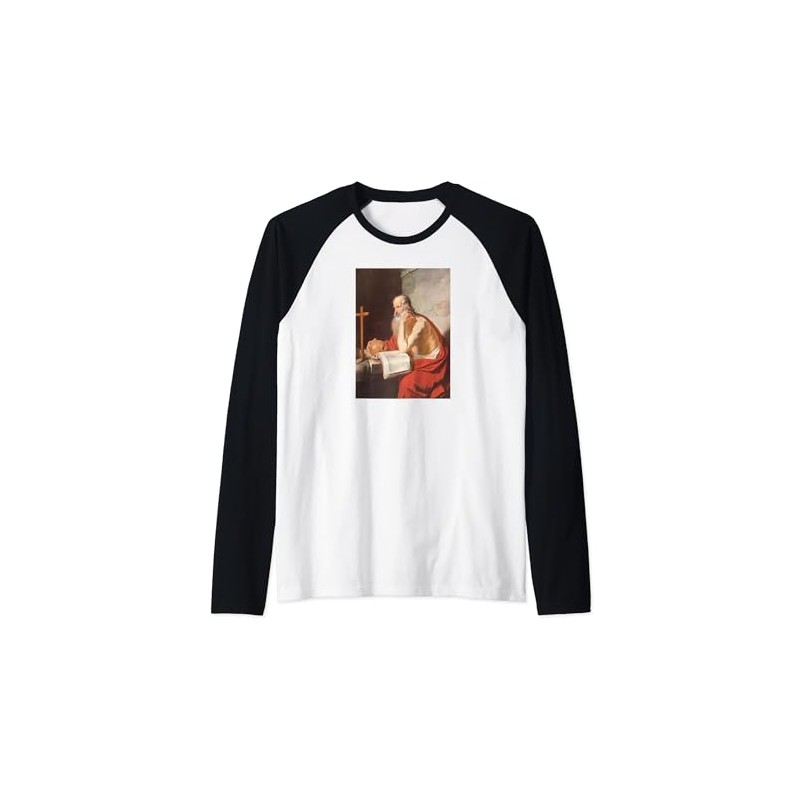Saint Jerome Painting Raglan Baseball Tee