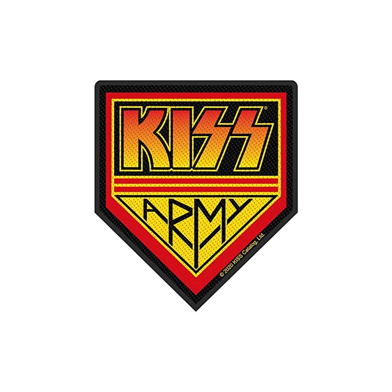 Kiss Kiss Army Unisex Patch Black/Yellow/Red 100% Polyester Band Merch,