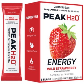PeakH20 Electrolytes Powder Hydration Packets | Strawberry | 72 Servings | Sugar Free Water Flavor Packets for Workout Recovery