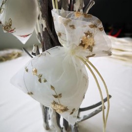 CHYHMYT Lace embroidery gift bags Lace Drawstring bags, Wedding Gift Pouches, Butterfly lace pouches, Jewelry Packaging bags,bridal favor bags (10 Pcs, Style 1)