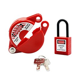 Boviisky 1-2.5 inches Rotating Gate Valve Lockout Plastic Outdoor Water Hose Protector Cover Door Knob Covers Babyproof with Safety Padlock for Faucet Knob, Spigot and Various Gas Storage Tanks