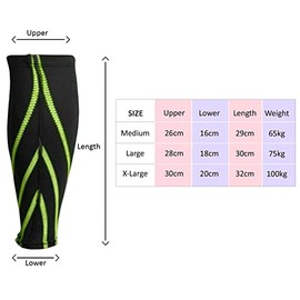 Calf Compression Sleeve Men & Women (1 Pair) – Footless Calf Sleeves for Shin Splints Support – Breathable Neoprene Fabric Shin Sleeves for Calf Support – Ideal For Running, Cycling & Hiking