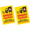 2 x Danger Cyclists Beware When Vehicle Turning Left Vinyl