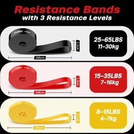 Fokky Fitness Bands, Resistance Bands Set, Resistance Bands Fitness Band with Door Anchor, Protective Pad and 2 x Handles, Exercise Band for Strength Training, Yoga, Pilates, Muscle Building