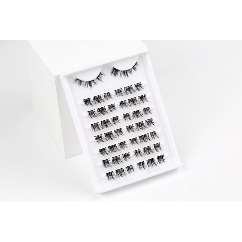 Eyelashes, Cat Eye Extensions, Cluster Lashes, Individual Eyelashes, Natural C-Curl