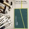 Green Color Set Wrench Pockets Multi-Pocket Canvas Roll Up Tools