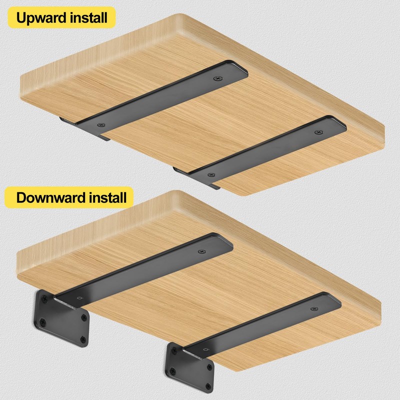 12 Pack - 11 inch Black Hidden L Shelf Bracket