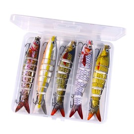 Artificial Bait Pike, Fishing Lure, Fish Bait for Zander, Perch, Trout, Swimbait, Freshwater Saltwater Fishing Accessories, Fishing Gift for Men, Artificial Bait Sinking Wobbler Set of 5