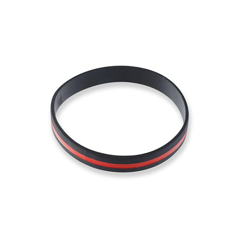 Forge Firefighter Awareness Support Thin Red Line Silicone Wristband Bracelets