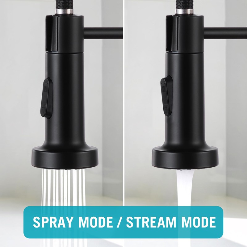 DJS Touchless Kitchen Faucets with Pull Down Sprayer Matte Black