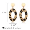 Leopard Drop Earrings Geometric Faux Leather Hoop Dangle Earring Statement