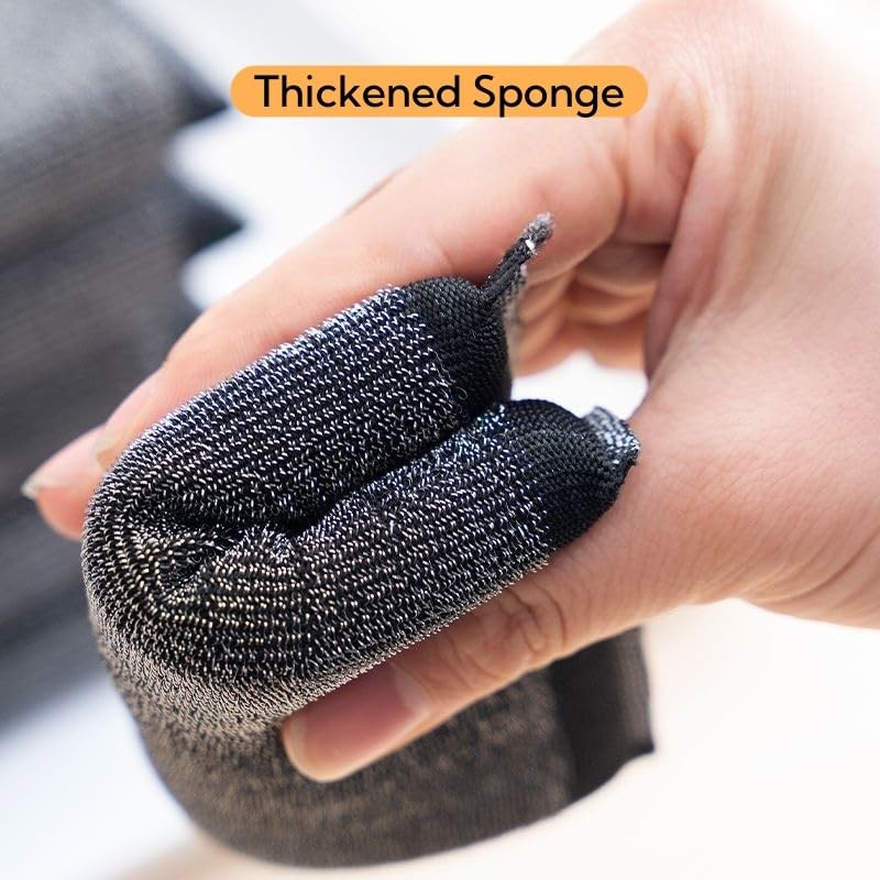 QUZGVEXA Stainless Steel Scrubber Sponges, 6-Pack, Heavy Duty, Non-Scratch, Kitchen