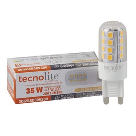 Tecnolite - Foco JCD LED Ampolleta 3 W, Luz Suave Cálida, Base G9, Atenuable
