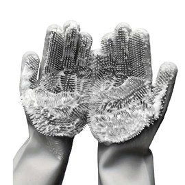 NyyGlykys Pet Grooming Gloves, Dogs, Bath, Shampoo, Whisk, Cat Grooming, Brushing, Bath Brush, Massage Brush, Hair Loss Grooming, Cats, Dogs, Pet Bite Gloves, Pet Bath Supplies (Gray)