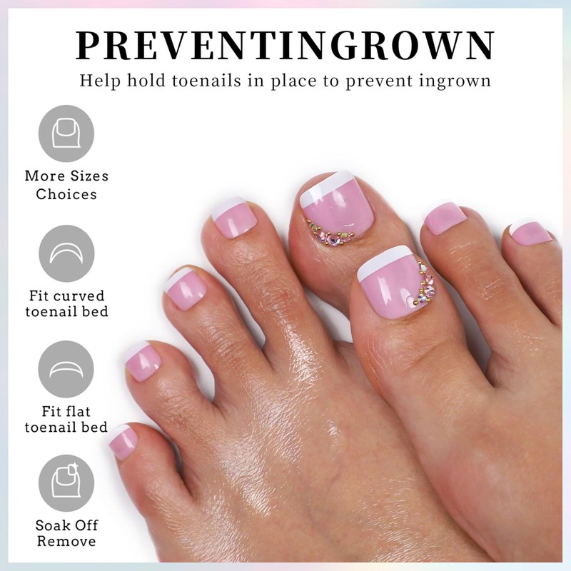 False Toenails Kit, Full Coverage, False Toenails Set, Fake Nails