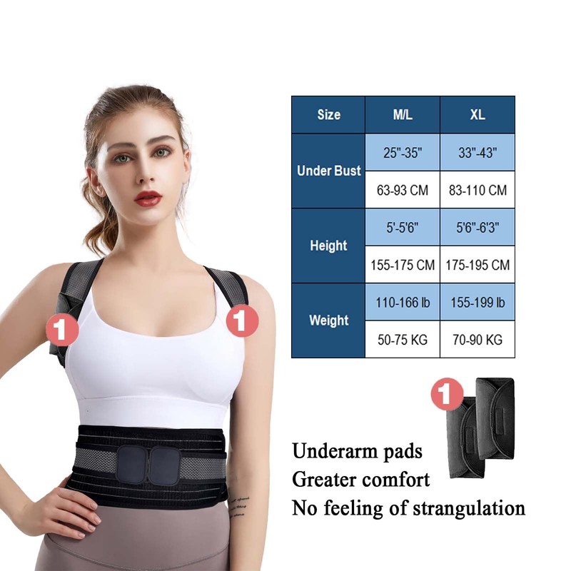 JS&KeJi Posture Corrector Back Straightener for Men and Women Improves