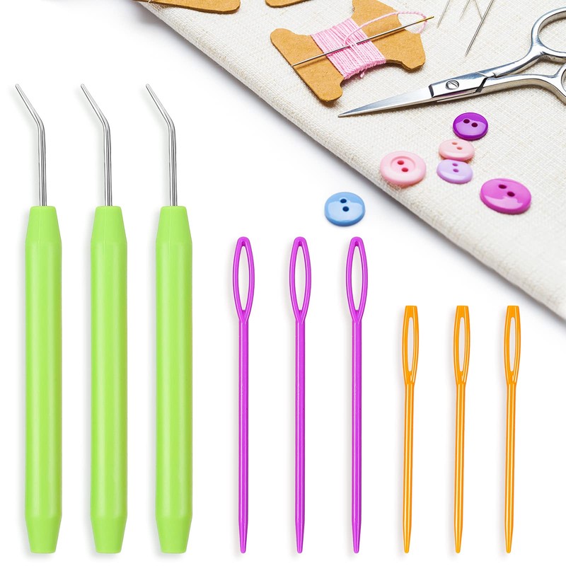WILLBOND Knitting Machine Hooks Crochet Hook with Practical Rubber Handles