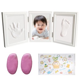 RYUCHO Baby Frame, Handprint, Foot Shape, Photo Frame, Popular, Baby Shower, Original Packaging (Recommended by Midwife) (New Pink)