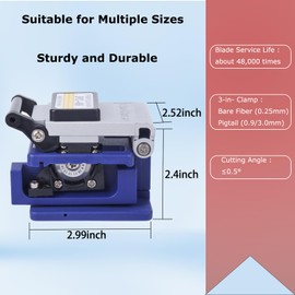Fiber Cleaver for 0.25/0.9/3.0mm Cables - 16P Auto-Return Blade, 48000 Cleaves | Professional FTTH Tool for Fiber Splicing & Network Maintenance