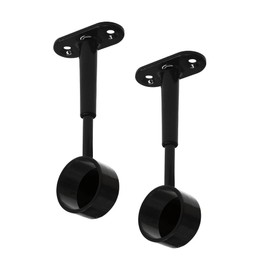 Gedotec Tubi Wardrobe Rail Bearing for Ceiling Mounting, Pack of 2, Black for Wardrobe Rails, Round, Clothes Rail Attachment D: 25 mm, Ceiling Rail Holder, Height-Adjustable