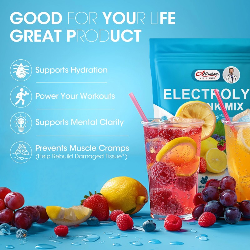 Electrolytes Powder Hydration 16 Packets Sugar Free Recovery Electrolyte Drink