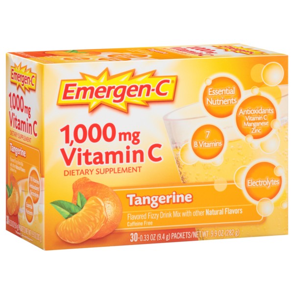 Powder EmergenC Tangerine 1000mg Vitamin C Daily Immune Support. 30