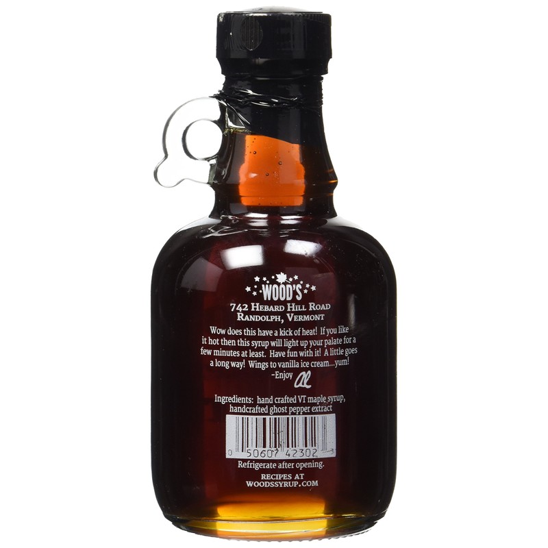 Wood's Ghost Pepper Vermont Maple Syrup - 8 ounce glass