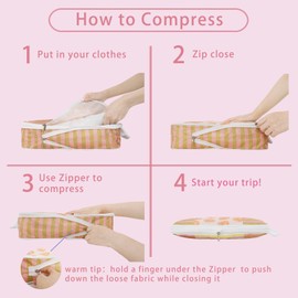 Xmzsdz 6 Pcs Compression Packing Cubes for Travel Suitcases, Waterproof Luggage Organizer Bags Set, Washable Packaging Cubes for Women Backpack Travel Perfect for Carry-Ons and Storage